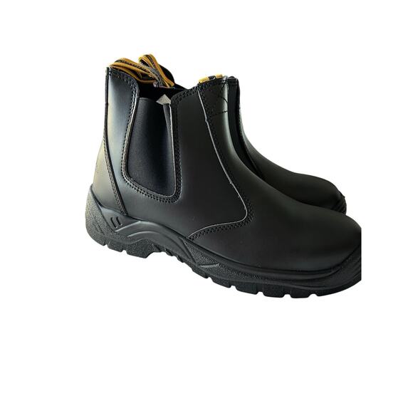 Safetoe Men's Steel Toe Chelsea Work Boots Brown Slip-On Water Resistant - Picture 6 of 8